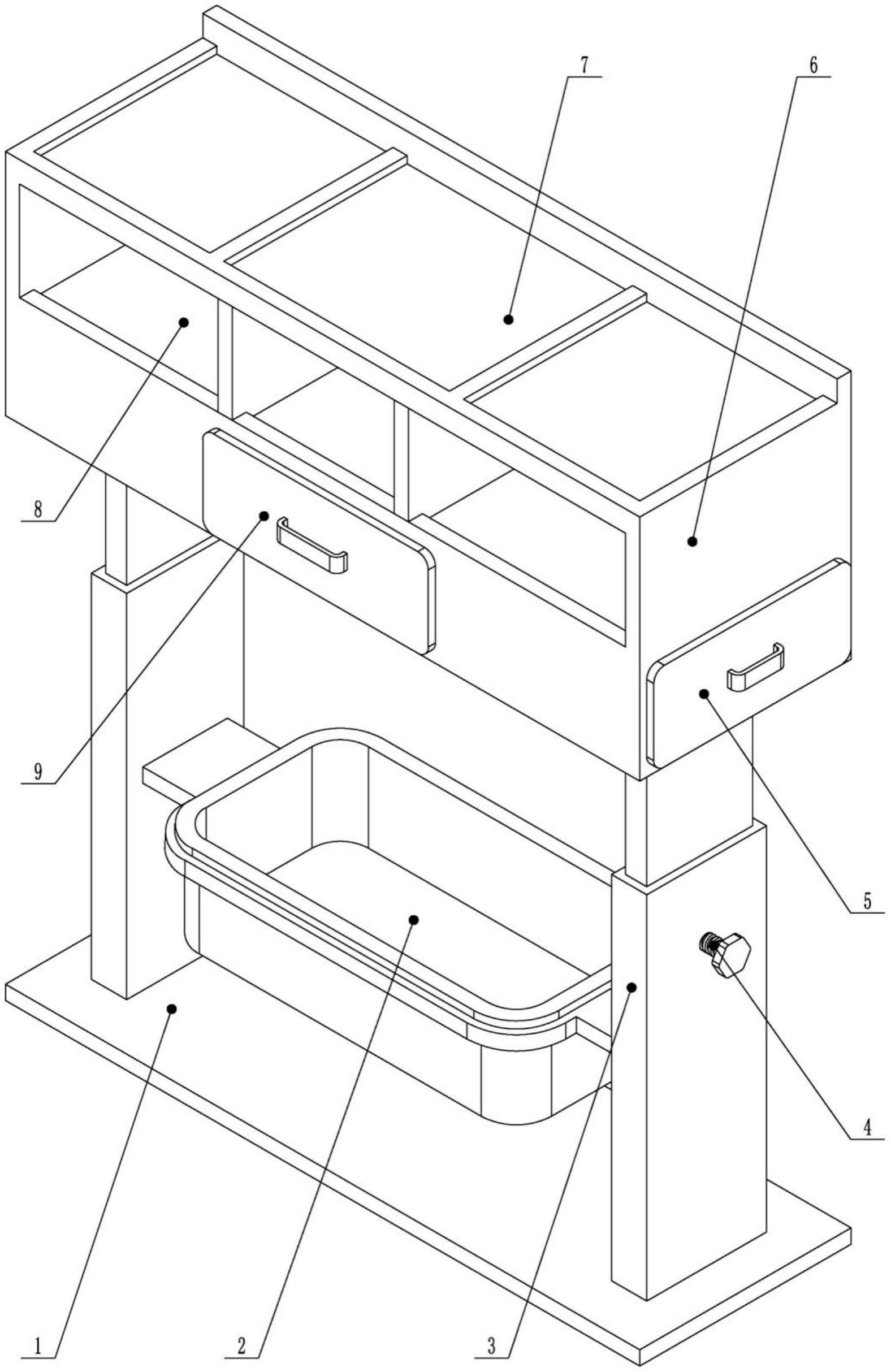 一种儿童重症监护室专用床边综合置物架的制作方法