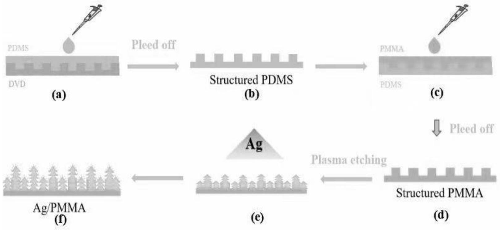 一种基于dvd的高性能3dag/pmma纳米树阵列基底的制备方法