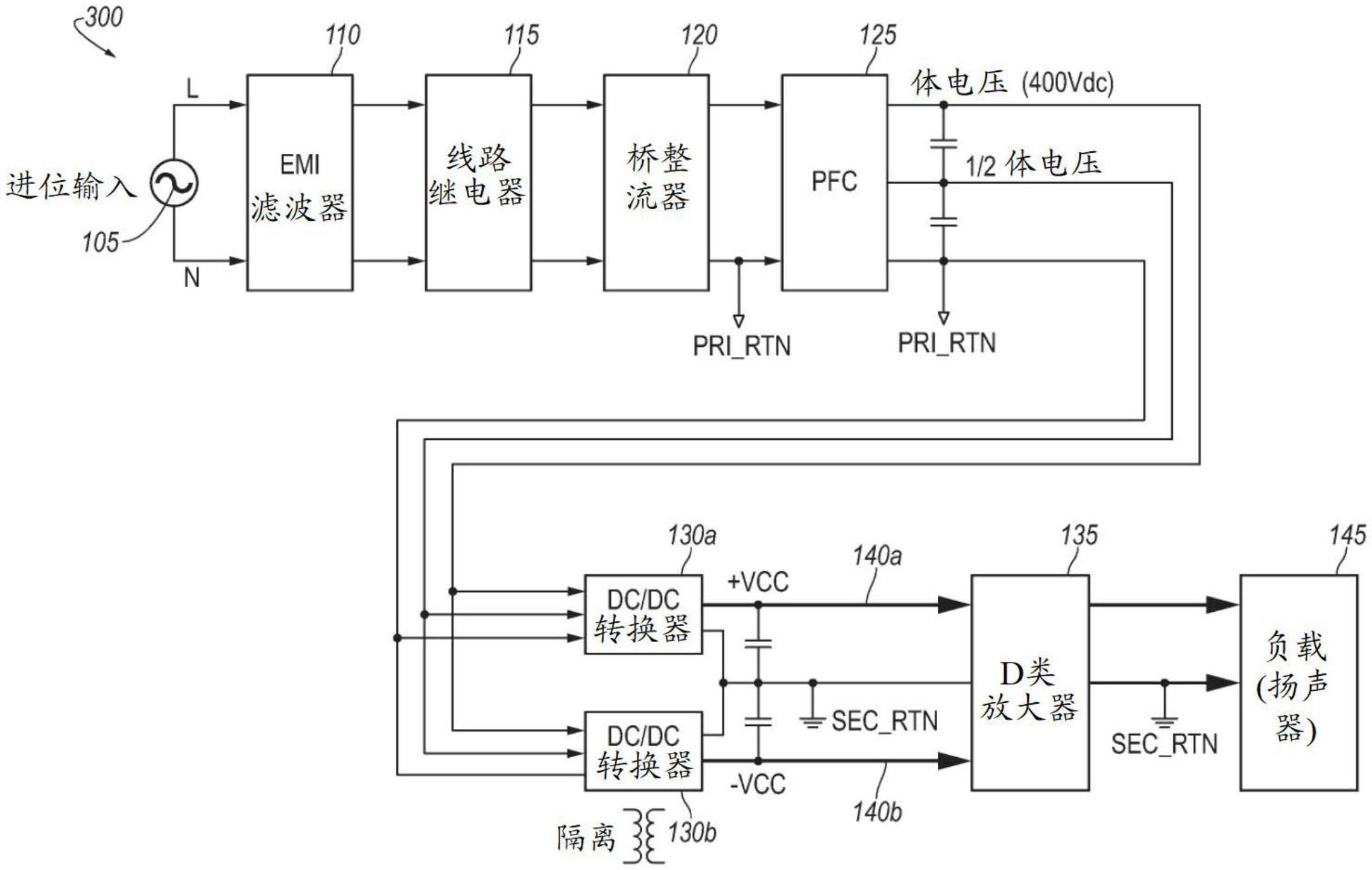 减小d类音频放大器中的电力供应轨泵送的系统和方法与流程