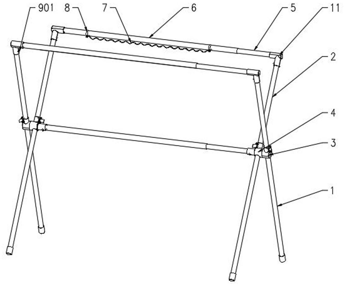 一种简易x型伸缩晒被架的制作方法